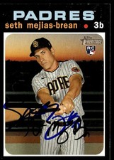 2020 Topps Heritage Baseball Seth Mejias-Brean San Diego Padres #607 Signed