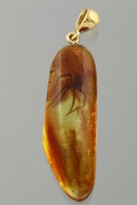 Giant SPIDER Genuine BALTIC AMBER Gold Plated Silver Pendant 3.9g 260319-4