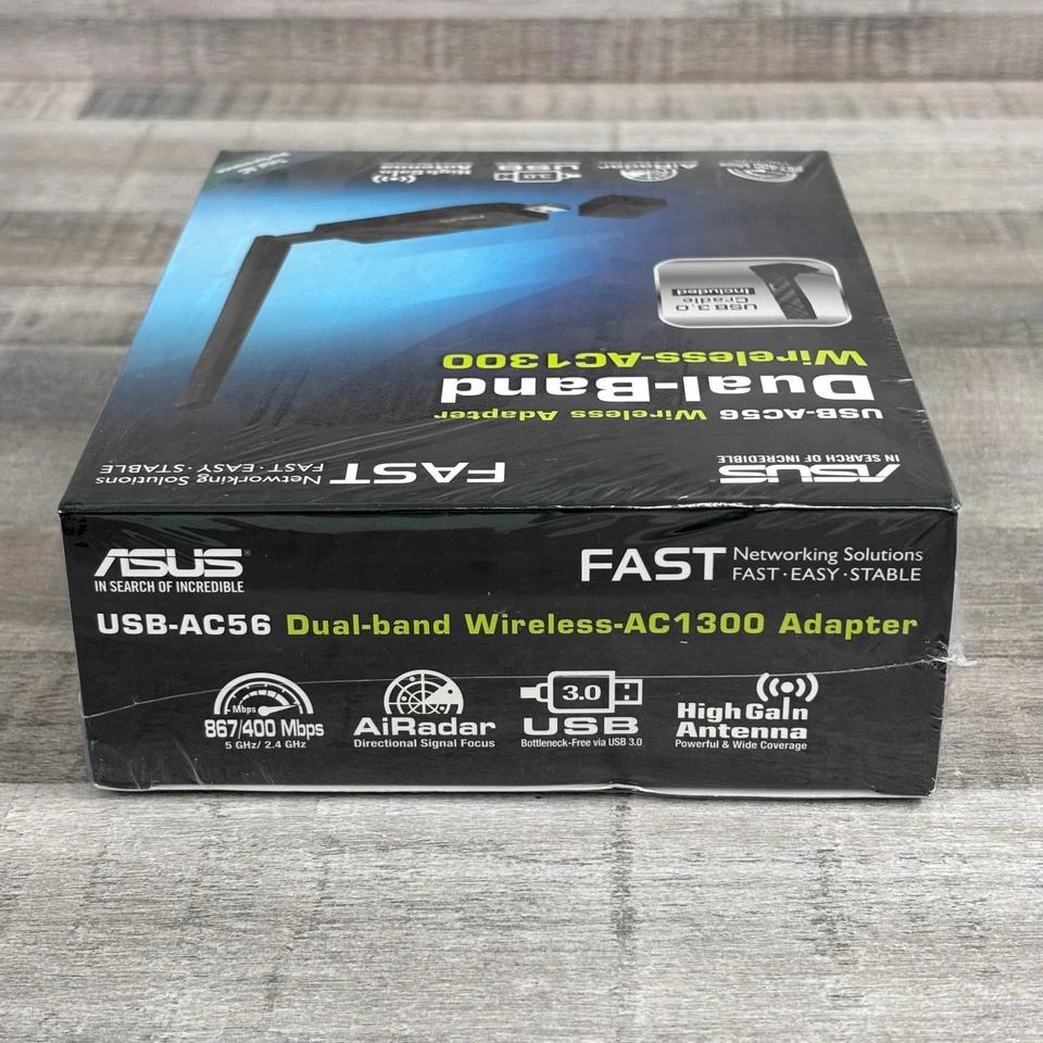 ASUS USB-AC56 Dual-Band Wireless-AC1300 USB 3.0 Desktop Wi-Fi Adapter w/ Cradle - Image 4 of 4