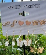 new butterfly earrings set 6 pairs creative butterfly earrings heart earrings