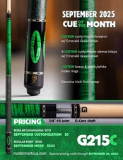 IN STOCK, McDermott G215 C Pool Cue w/ 12.75mm G-Core Shaft, FREE HARD CASE
