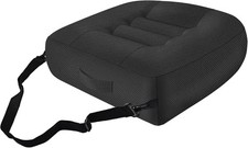 Car Booster Bandage Seat Cushion for Short Adults Thick Standard, Black