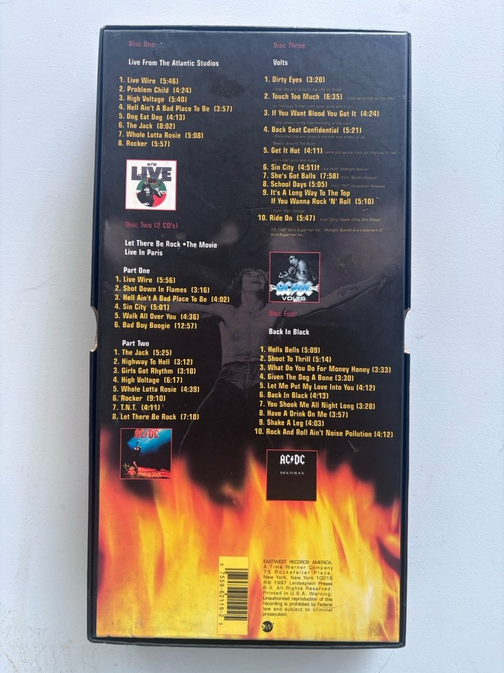 AC/DC - BONFIRE - CD BOX SET TRIBUTE TO BON SCOTT - EASTWEST 1997 - (M ...