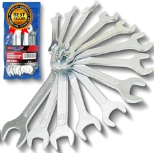 Super-Thin Open End Wrench Set Metric 13-Piece 7Mm to 24Mm Ultra-Slim Design