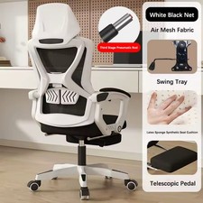 Ergonomic Office Chair with 4D Lumbar Support 165° Recline & Hidden Footrest
