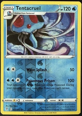 Tentacruel Reverse Holo Uncommon SWSH07: Evolving Skies 027/203 LP