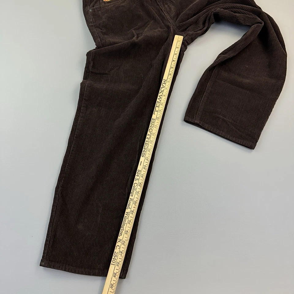 Empyre Pants Mens 32 Brown Corduroy Relaxed Straight Embroidered Skate Punk - Image 2 of 4