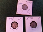 1 Lot of 3 Mercury Dimes, 90% Silver, 42, 42D and 44S