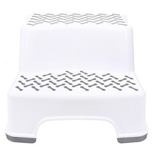 2-Tier Step Stool for Kids  Bathroom and Bedroom, White