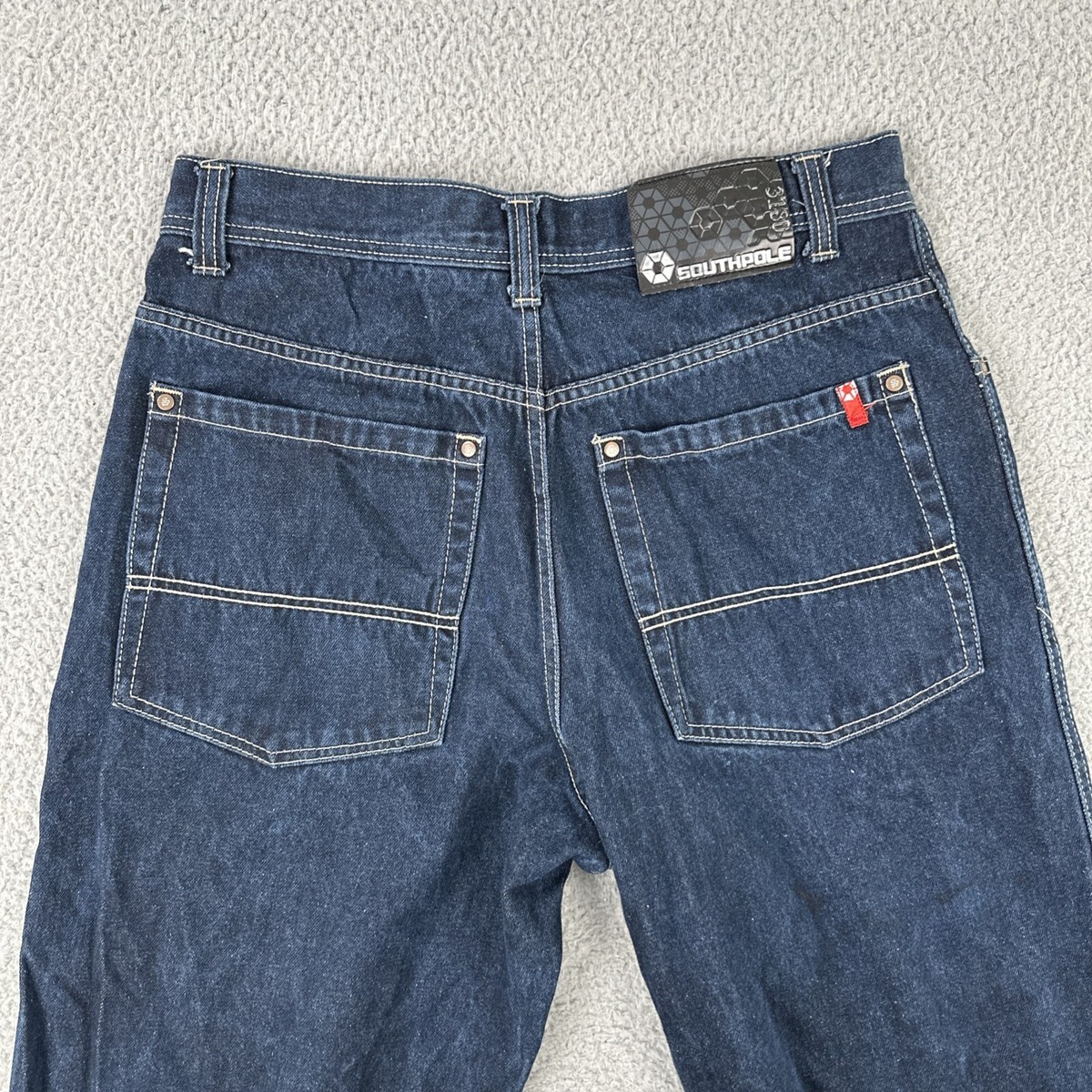 Vtg Southpole Baggy Jeans Men 34 Blue Dark Wash Y2K Hip Hop