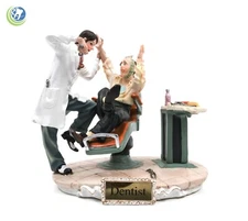 Decorative Figurine Statue of Male Brunette Dentist Performing an Extraction 3D