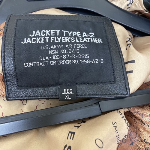 LEATHER BOMBER JACKET US Army Airforce Type A-2 Excelled Extra Large - Picture 5 of 5