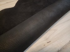 5-6oz BLACK OIL TANNED FULL GRAIN LEATHER SOFT PANEL/SHEET/CRAFT/ 12x12 - 12x24