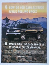2001 Toyota 4Runner Vintage Gain Altitude Original Print Ad 8.5 x 11"