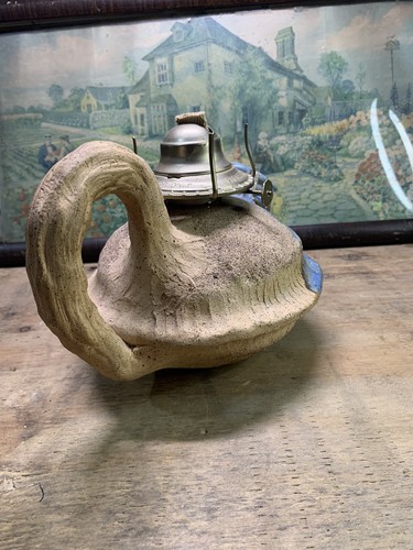 Vintage Stoneware Pottery Oil Lamp Base Handmade And Dated ‘86- Built Well - Picture 5 of 9
