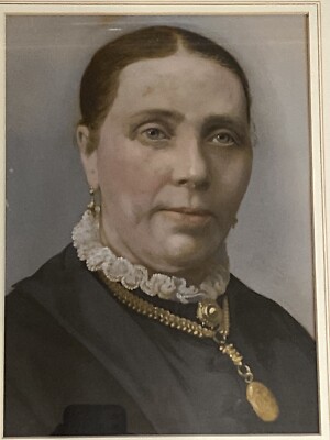 Ölgemälde auf Papier Frau Portrait um 1900 