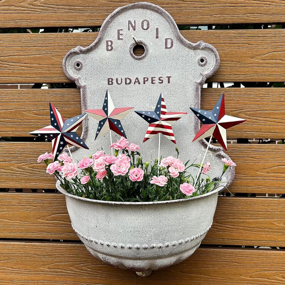 Патриотическая звезда сад колья набор из 4, 3D декоративный металлический сарай звезды двор искусства - Изображение 3 из 4