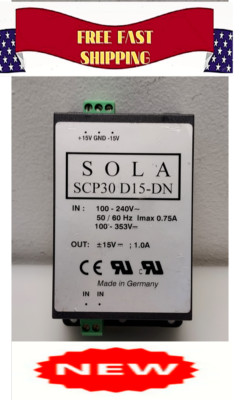 SOLA 30W LOW PROFILE RAIL SWITCHING MODE POWER SUPPLY SCP30 D15-DN BRAND NEW
