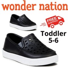 Wonder Nation Toddler Boys  5/6 Eva Loafers, COLOR BLACK upper; Manmade outsole