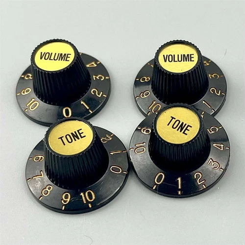 Jazzmaster Vintage Witch Hat Knob Black Gold Knobs Guitar Knobs For Gibson SG LP