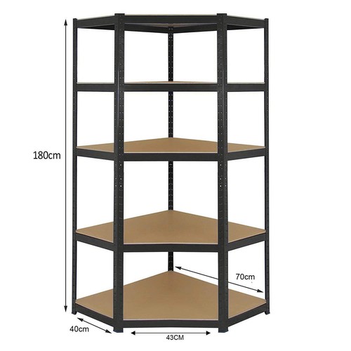 Heavy Duty Boltless BLACK Shelving CORNER Racking Garage Warehouse