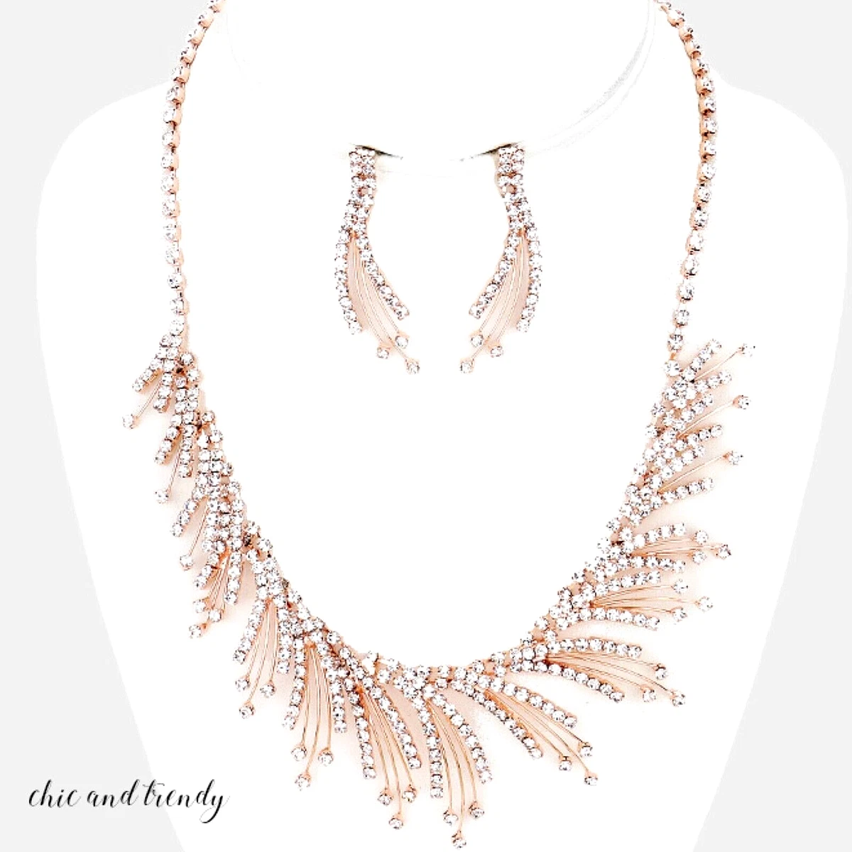 Rose gold hotsell prom jewelry