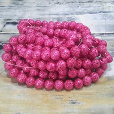 Natural Lava Electroplated Bumpy  8mm,  46pce Fuchsia  Free postage. Oz Seller