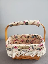 Longaberger 1997 Dresden Tour Basket II Combo Liner Protector & Handle Grip NICE