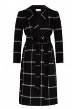 Red Valentino BLACK/WHITE Plaid Belted Checked coat Sz 38