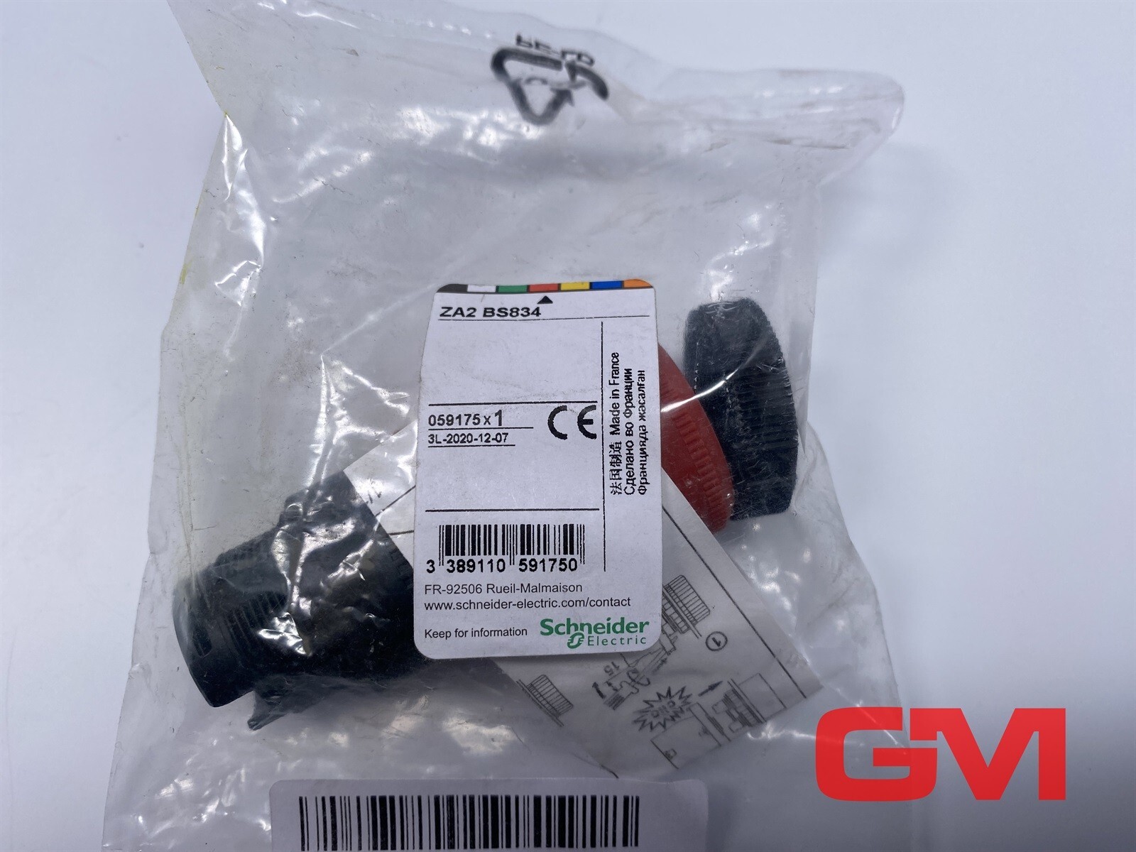 Schneider Electric Emergency Stop Switch ZA2BS834 Head For Push-Button 059175