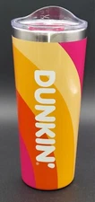 20oz Dunkin Donuts Stainless Steel Cup Mug Glass 2023 RB0123 Screw Top Doughnuts