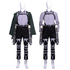 Anime Attack On Titan Rivaille Ackerman Costume Outfits Cosplay 3D Maneuver Gear