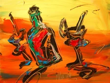 COCKTAILS Modern Abstract     Original Oil Painting  IMPRESSIONIST NES3RG