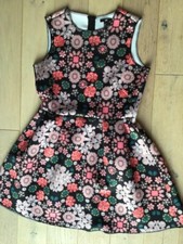 skater kleid fit and flare h&m L neopren schmuck print allover boho