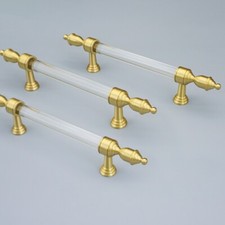 MFYS Clear Acrylic Cabinet Pulls Handles Chrome Drawer Pull Knob