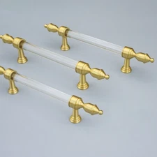 MFYS Clear Acrylic Cabinet Pulls Handles Chrome Drawer Pull Knob