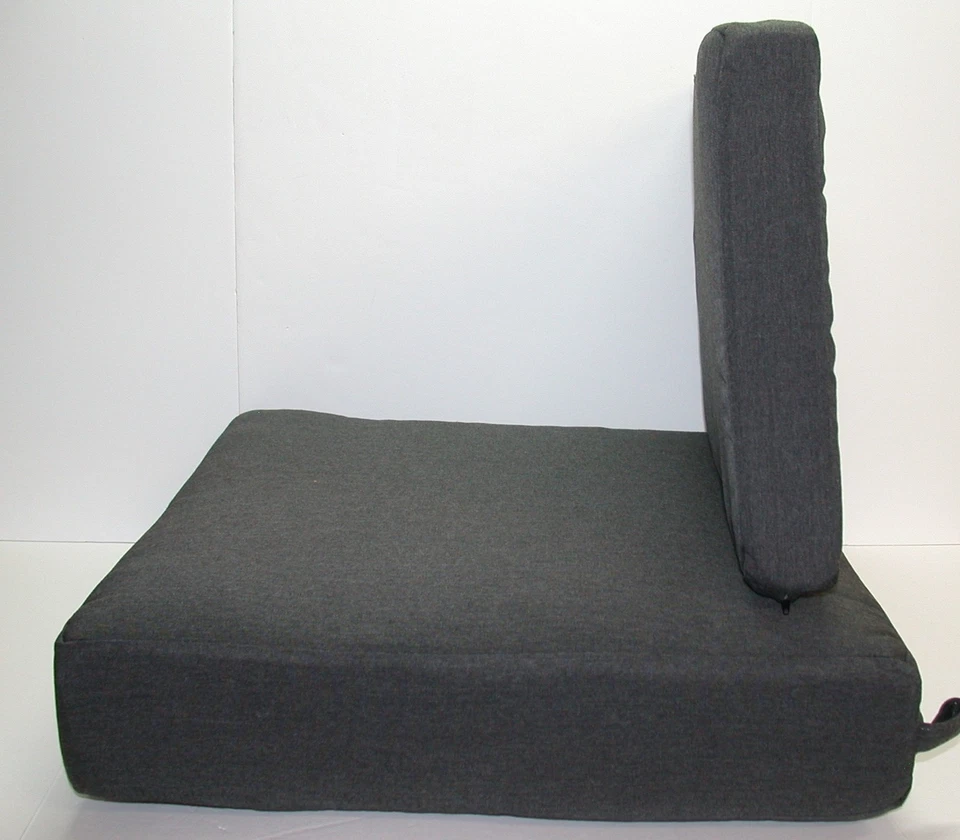 Sunbrella® подушка для отдыха на открытом воздухе глубокое сиденье ~ холщовая древесный уголь 26x15x2,5/26x23x5 - Изображение 2 из 4