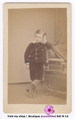 CDV CHARLES à BORDEAUX : JEUNE GARÇON COMMUNIANT EN POSE VERS 1880 -Q9