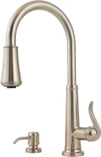Ashfield 1-Handle Pull-Down Kitchen Faucet with Soap Dispenser, Brushed Nickel