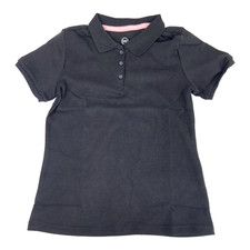 Wonder Nation Girls Black Short Sleeve Polo Shirt Size 10/12 School Uniform