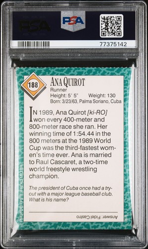 Sports Illustrated for Kids 1990 Ana Quirot #188 PSA 6 Pop 1 One Higher - Imagen 2 de 2
