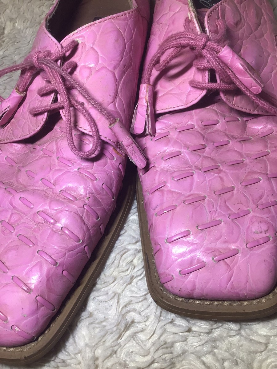 GIORGIO SERUTINI Genuine leather pink crocodile alligator  display picture 2