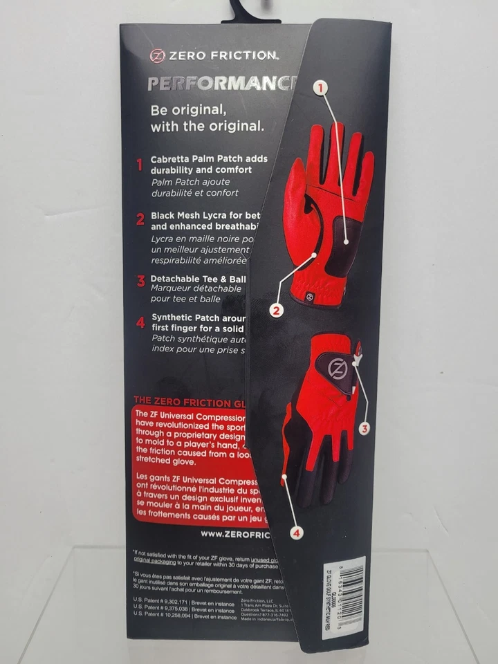 Guante Zero Friction Performance Hombre Rojo "Nuevo" IZQUIERDO UNIVERSAL TALLA ÚNICA Foto 2 de 4