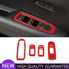 Inner Door Window Switch Lift Cover Trim For Cadillac XT5 2016-2023 Bright Red