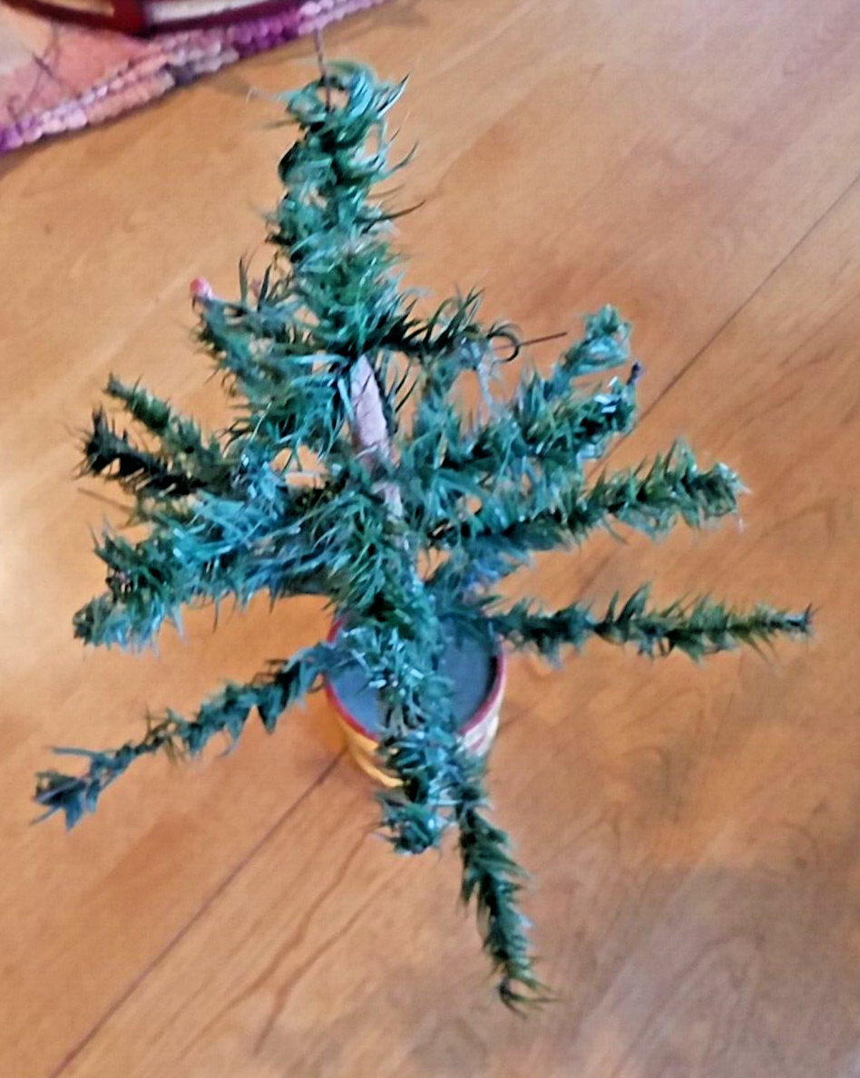 Vintage German Goose Feather Christmas Tree Red Turned Wood Base eBay