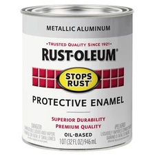 Rust-Oleum Stops Rust Metallic Aluminum Oil-Based Industrial Enamel Paint Quart