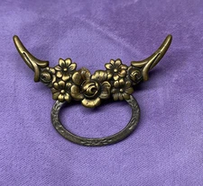 Vintage Kat’s Creations Brooch Pin Mixed Metals Silver/Gold Brass Floral Wings 