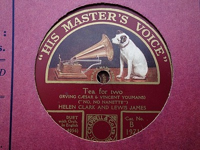 HELEN CLARK & LEWIS JAMES - Tea For Two / I Want To Be Happy 78 rpm disc (A++)