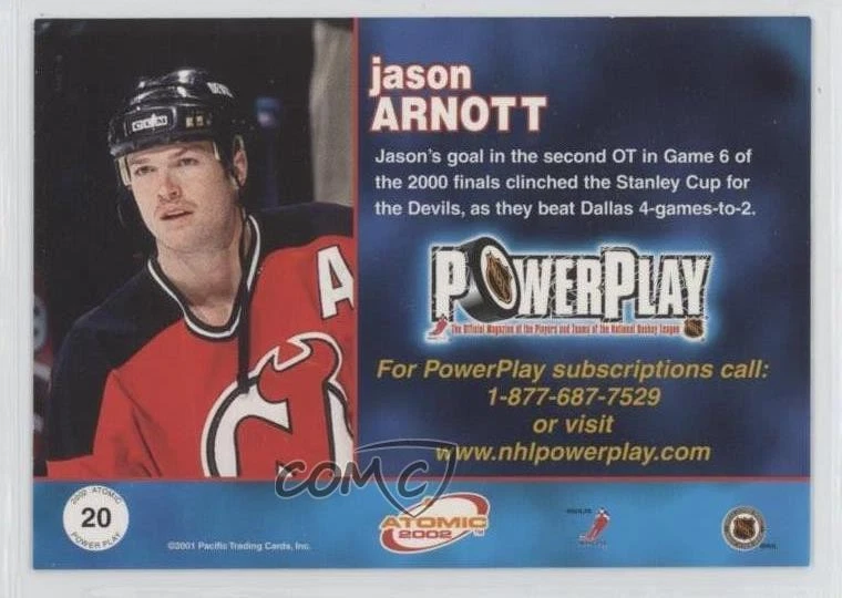2001-02 Pacific Atomic Power Play Jason Arnott #20 - Image 2 of 2