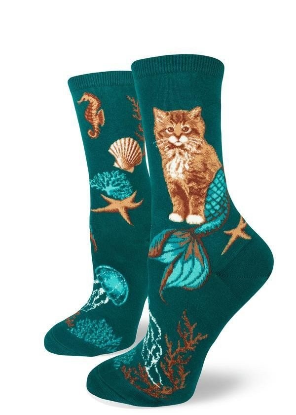 Женские носки ModSocks Purrmaids Crew - Темно-бирюзовые 1 пара в упаковке 2090₽